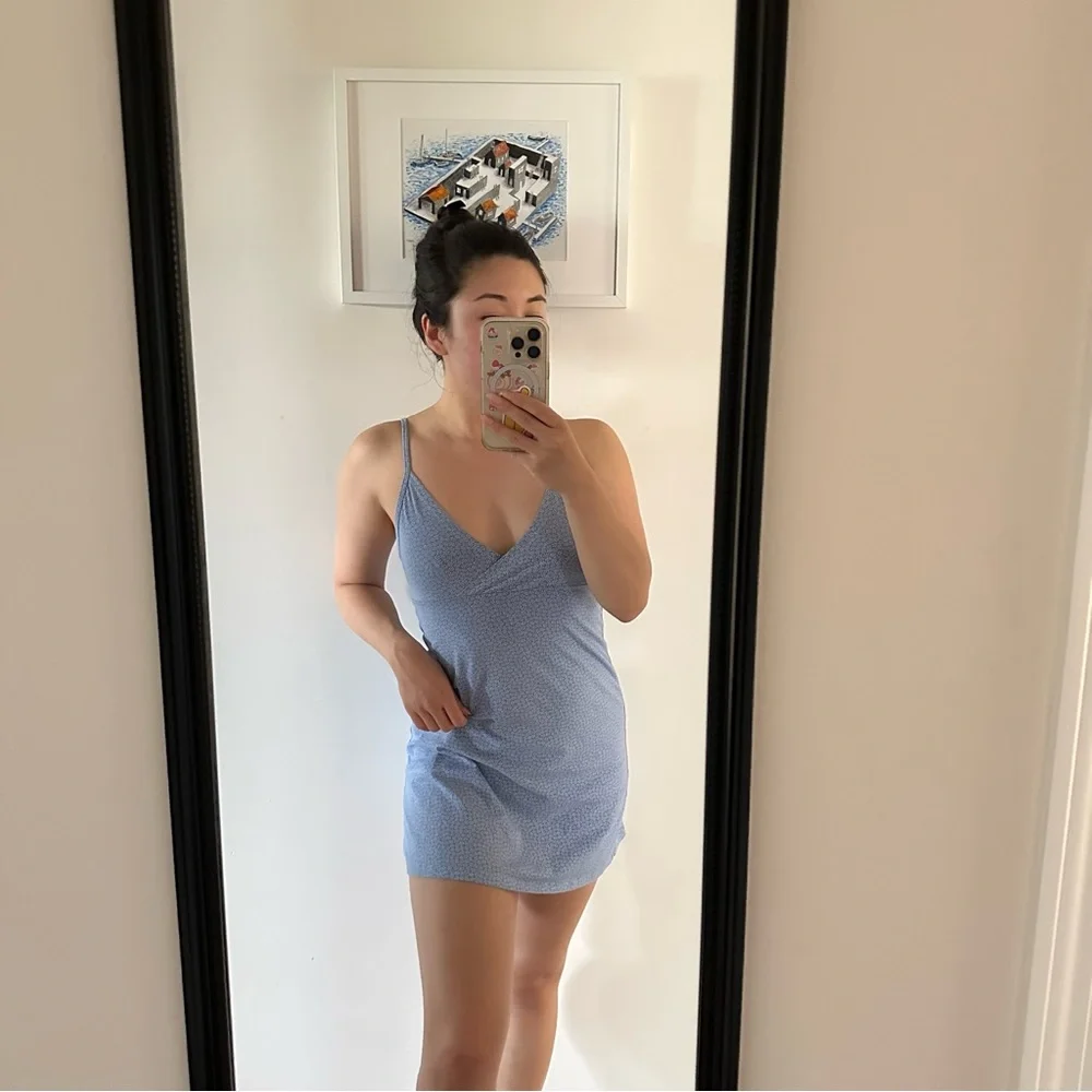 Brandy Melville Amara Light Blue Floral Dress - Picture 1 of 9